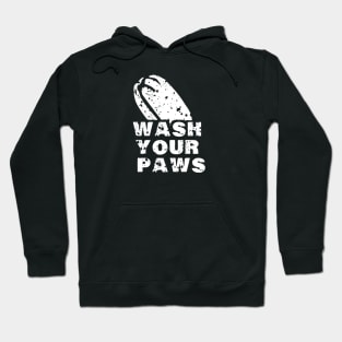 wash your hands cute vintage retro cat paws Hoodie